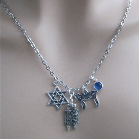 LAST 1/Chai Star of David Torah Necklace 18" adj - Picture 3 of 5